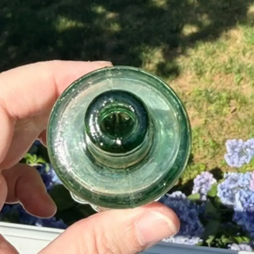 Vintage Empoli Italy Bell Pattern Green Genie Bottle Decanter